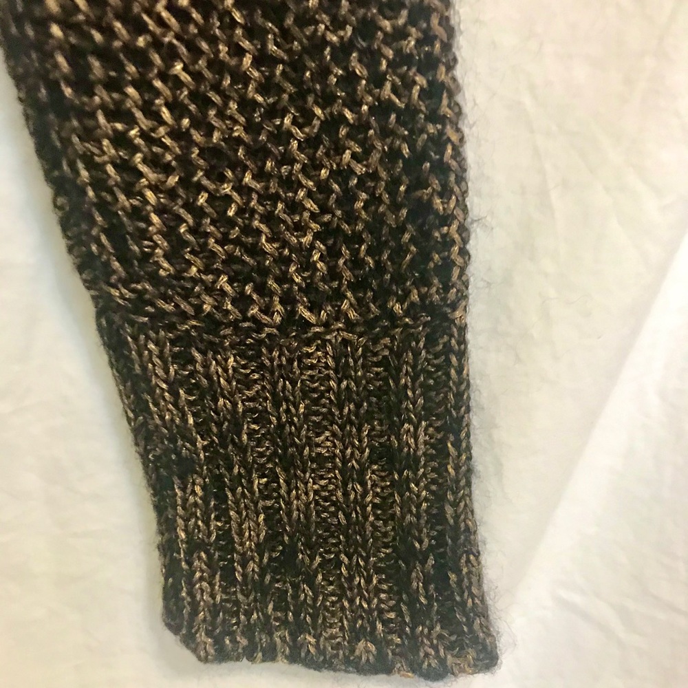 Eileen Fisher Gold Metallic and Black Sweater - Picture 8 of 9